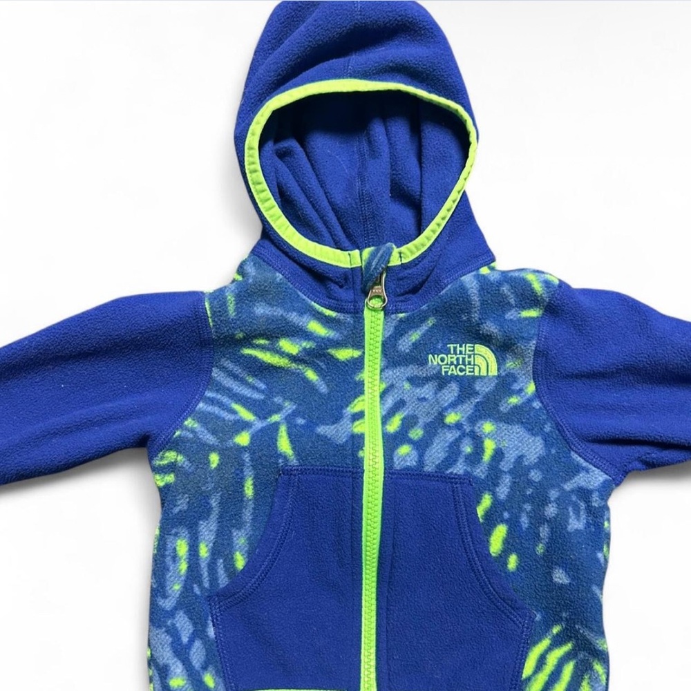 The North Face Kids Vibrant Blue and Neon Green Hoodie